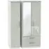Knightsbridge 3-Door Wardrobe with Mirror - Cashmere, White