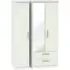 Knightsbridge 3-Door Wardrobe with Mirror - Cashmere, White
