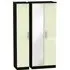 Knightsbridge 3-Door Wardrobe with Mirror - Cream, Black