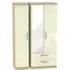 Knightsbridge 3-Door Wardrobe with Mirror - Cream, Oak