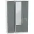 Knightsbridge 3-Door Wardrobe with Mirror - Grey, White