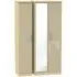 Knightsbridge 3-Door Wardrobe with Mirror - Mushroom, Oak
