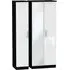 Knightsbridge 3-Door Wardrobe with Mirror - White, Black