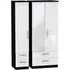 Knightsbridge 3-Door Wardrobe with Mirror - White, Black