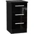 Knightsbridge 3 Drawer Bedside Cabinet - Black