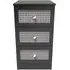 Knightsbridge 3 Drawer Bedside Cabinet - Black Ash, Rattan
