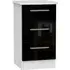 Knightsbridge 3 Drawer Bedside Cabinet - Black, White