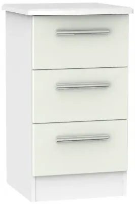 Knightsbridge 3 Drawer Bedside Cabinet - Cashmere image
