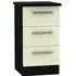 Knightsbridge 3 Drawer Bedside Cabinet - Cream