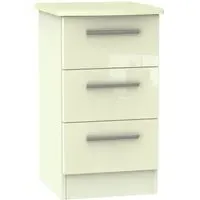 Knightsbridge 3 Drawer Bedside Cabinet - Cream