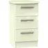 Knightsbridge 3 Drawer Bedside Cabinet - Cream