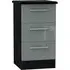 Knightsbridge 3 Drawer Bedside Cabinet - Grey