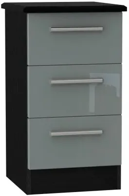 Knightsbridge 3 Drawer Bedside Cabinet - Grey