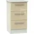 Knightsbridge 3 Drawer Bedside Cabinet - Mushroom, Cashmere