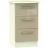 Knightsbridge 3 Drawer Bedside Cabinet - Mushroom, Cream