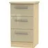 Knightsbridge 3 Drawer Bedside Cabinet - Mushroom, Light Oak