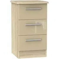 Knightsbridge 3 Drawer Bedside Cabinet - Mushroom, Oak