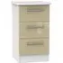 Knightsbridge 3 Drawer Bedside Cabinet - Mushroom, White