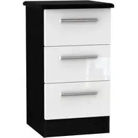 Knightsbridge 3 Drawer Bedside Cabinet - White
