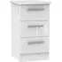 Knightsbridge 3 Drawer Bedside Cabinet - White