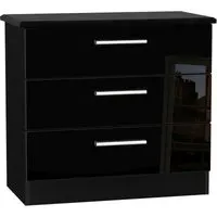 Knightsbridge 3 Drawer Chest - Black