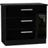 Knightsbridge 3 Drawer Chest - Black
