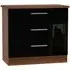 Knightsbridge 3 Drawer Chest - Black, Walnut