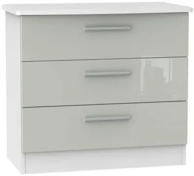 Knightsbridge 3 Drawer Chest - Cashmere, White