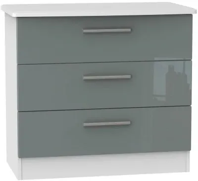 Knightsbridge 3 Drawer Chest - Grey, White