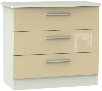 Knightsbridge 3 Drawer Chest - Mushroom, Cashmere