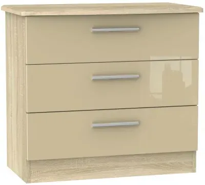 Knightsbridge 3 Drawer Chest - Mushroom, Oak