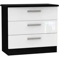 Knightsbridge 3 Drawer Chest - White, Black