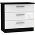 Knightsbridge 3 Drawer Chest - White, Black