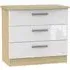 Knightsbridge 3 Drawer Chest - White, Light Oak