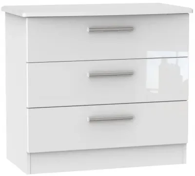 Knightsbridge 3 Drawer Chest - White