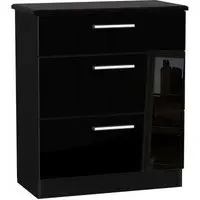 Knightsbridge 3-Drawer Deep Chest - Black