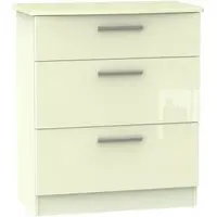 Knightsbridge 3-Drawer Deep Chest - Cream