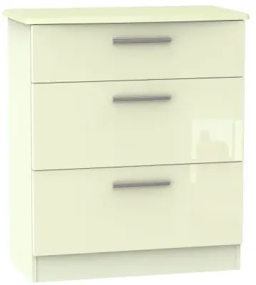 Knightsbridge 3-Drawer Deep Chest - Cream