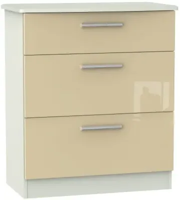 Knightsbridge 3 Drawer Deep Chest - Mushroom, Cashmere