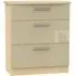 Knightsbridge 3 Drawer Deep Chest - Mushroom, Light Oak