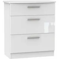 Knightsbridge 3-Drawer Deep Chest - White
