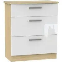Knightsbridge 3-Drawer Deep Chest - White