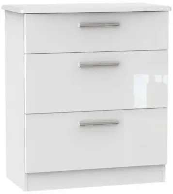 Knightsbridge 3-Drawer Deep Chest - White