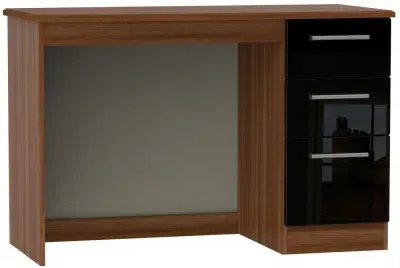 Knightsbridge 3 Drawer Desk - Black, Walnut