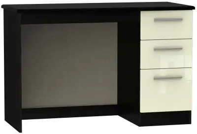 Knightsbridge 3 Drawer Desk - Cream, Black