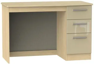 Knightsbridge 3 Drawer Desk - Mushroom, Light Oak