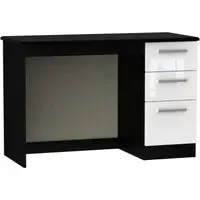 Knightsbridge 3 Drawer Desk - White, Black