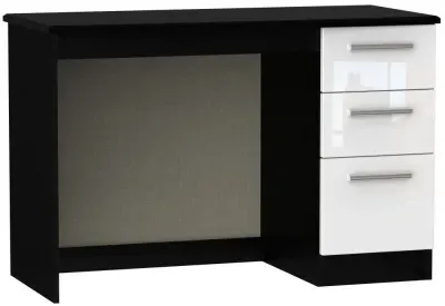 Knightsbridge 3 Drawer Desk - White, Black