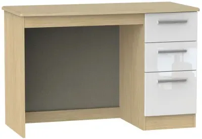 Knightsbridge 3 Drawer Desk - White, Oak
