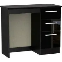 Knightsbridge 3 Drawer Single Dressing Table - Black